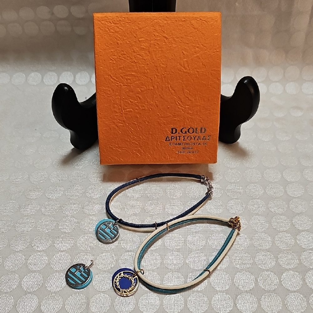 Vintage GREEK Inspired Kids Cord Bracelets Extra Charm - Picture 2 of 8